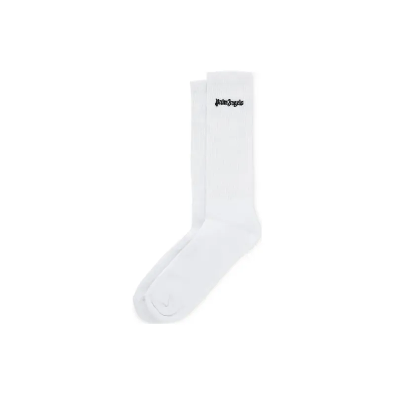 PALM ANGELS Logo Embroidered Socks-0