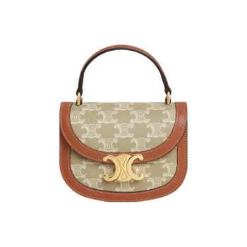 CELINE Besace Cow Leather Handbag Mini Women's Greige