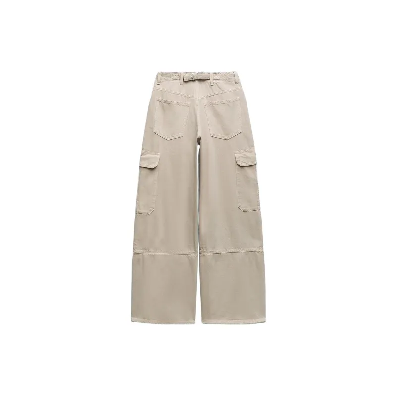 ZARA Cargo Pants Women's Sand-1
