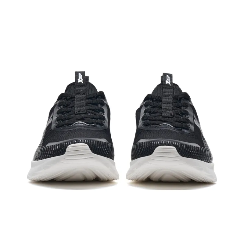 XTEP Feather Anti Slip Wear Resistant Low Top Running Shoes Women's Black Silver-3
