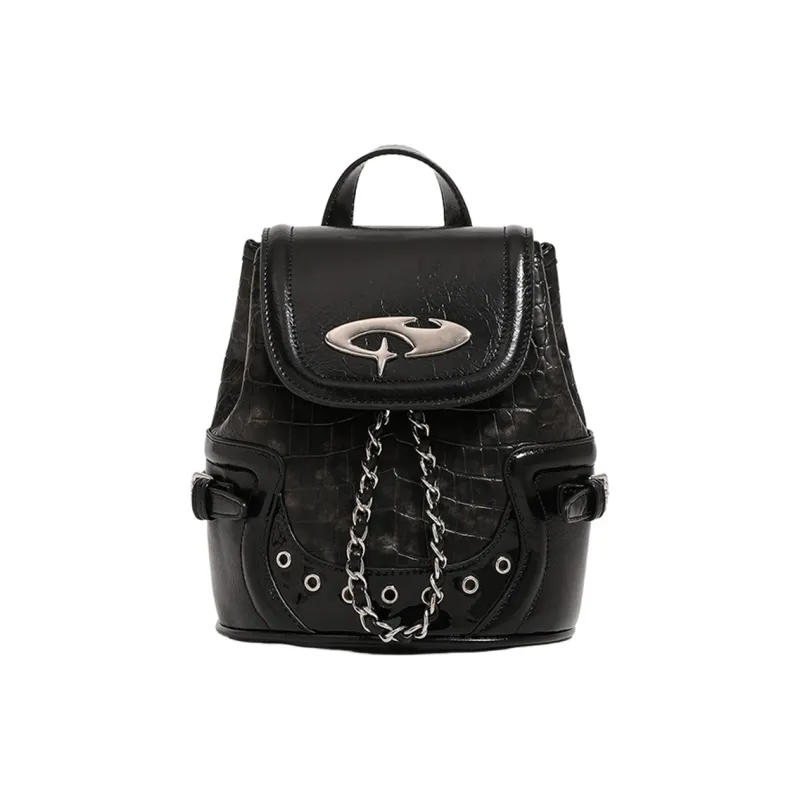 NOMK PU Handbag Backpack Regular Women's Dusty Pink/Classic Black-9