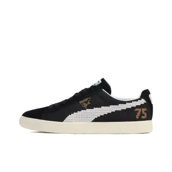 PUMA Clyde MIJ Anti-Slip Wear-Resistant Low-Top Skateboard Shoes Unisex Black White