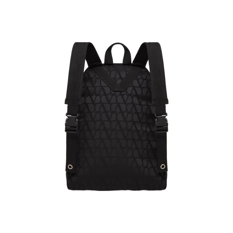 Valentino Jacquard Backpack Regular Men's Black-3