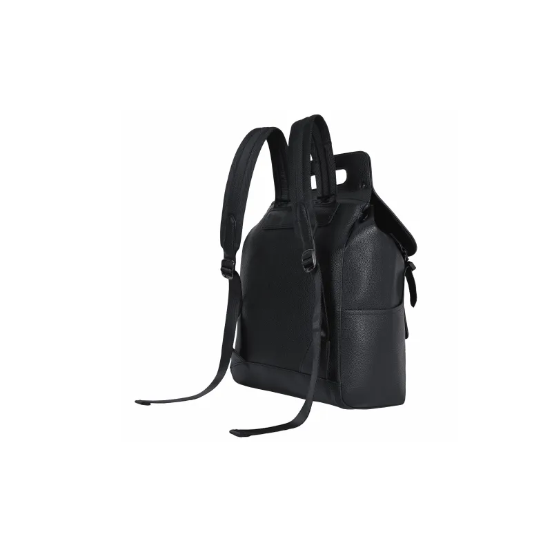KONADCT Microfiber Synthetic Leather Flap Leather Backpack For Business And Laptop Large Size Unisex Black-4
