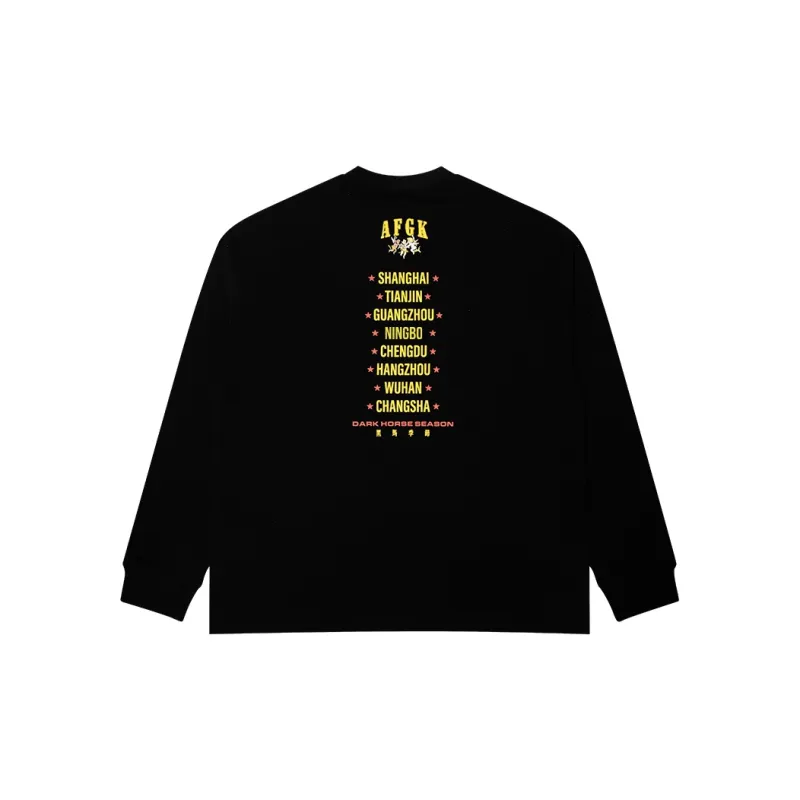 AFGK FW23 Long Sleeved T Shirt Unisex Black-1