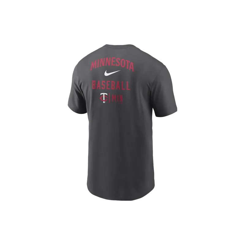 Nike Minnesota Twins Logo Sketch Bar T-Shirt Men's Charcoal Gray-1