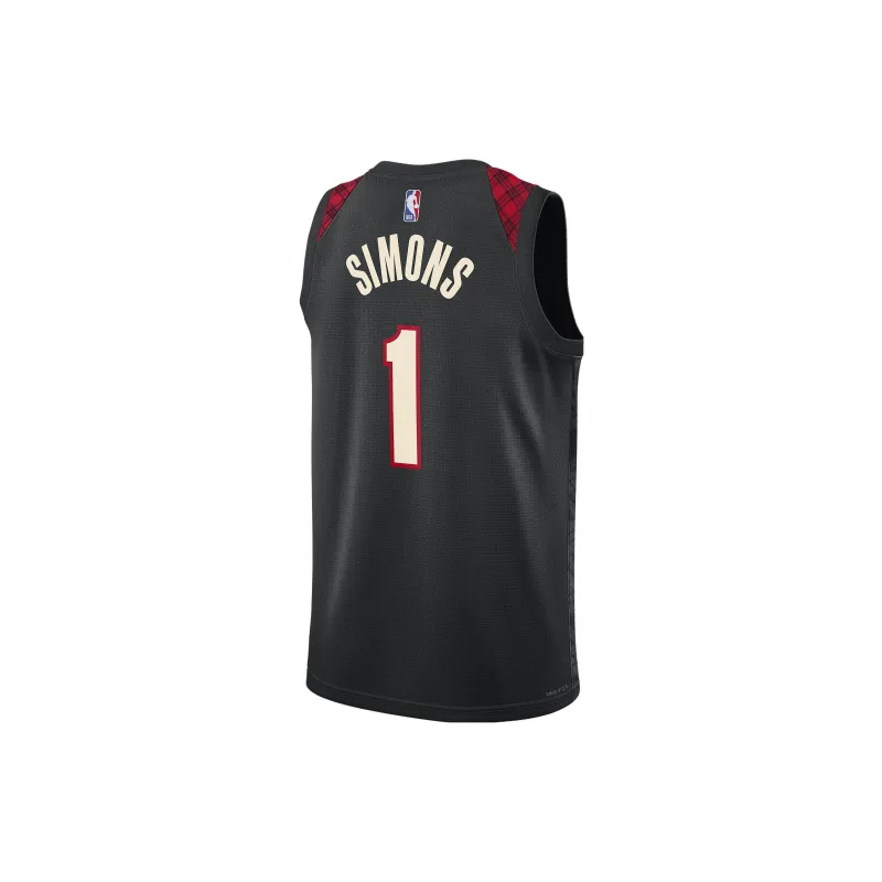 Nike Dri Fit Basketball Jersey SW Fan Edition 2023/24, Portland Trail Blazers, Anfernee Simons Size 1 Men's Black-1