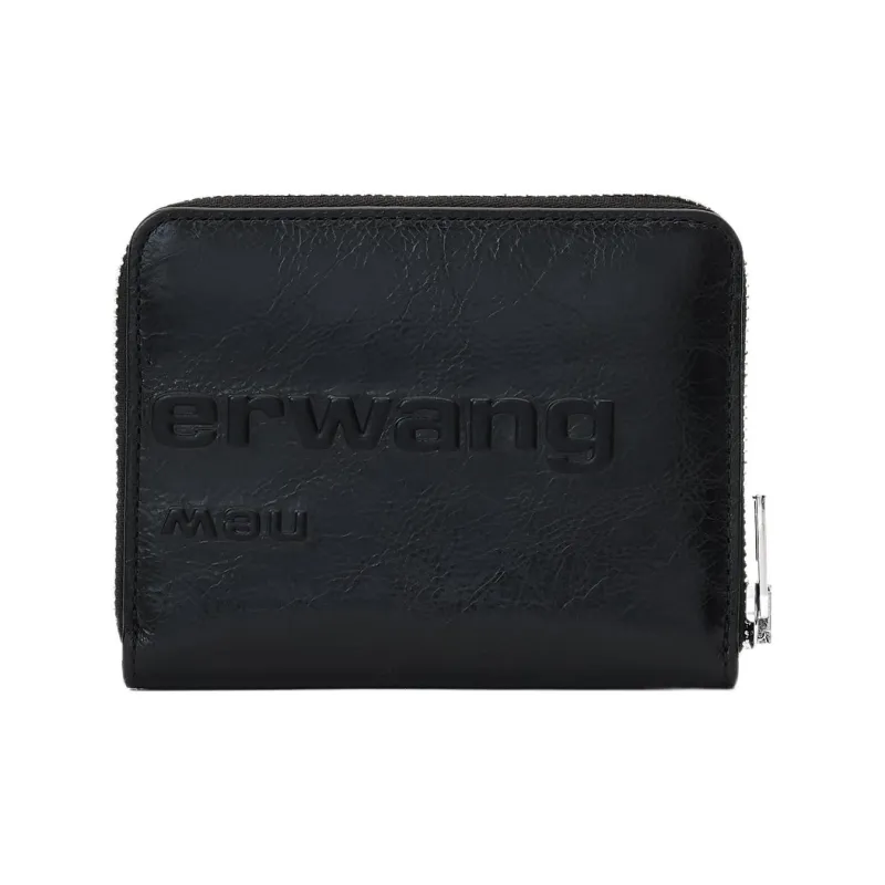 Alexander Wang Patent Leather Patchwork Cow Leather Wallet Regular Women's Black-3