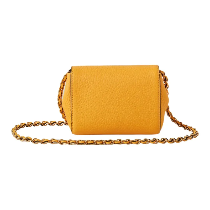 Mulberry Textured Leather Crossbody Bag Shoulder Bag Women's Double Yellow-1