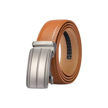 PISHUSHU Fashion Artistic Style Belt Subtle Luxury Matte Automatic Buckle Cow Leather Leather Belts Men's Width 3.5CM