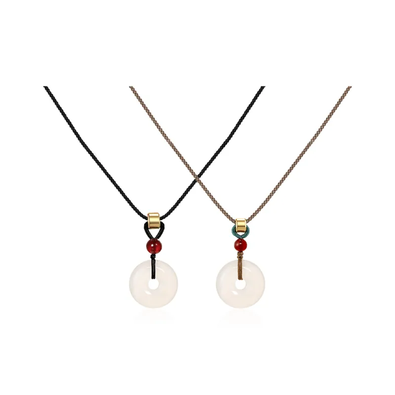 HOLLY RYAN Agate New Chinese Style Peace Buckle Necklace Unisex-2