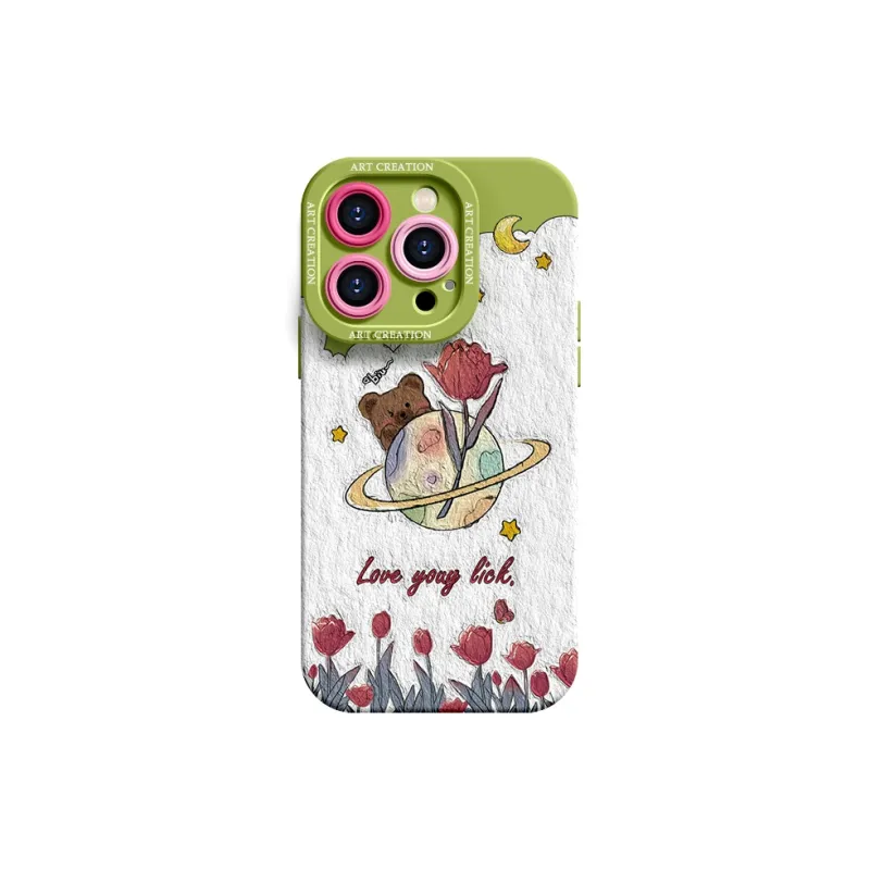 Lingtao Cute Style Phone Cases Apple 15promax/iPhone14plus/13pro/12/11 Eye Planet Tulip-16