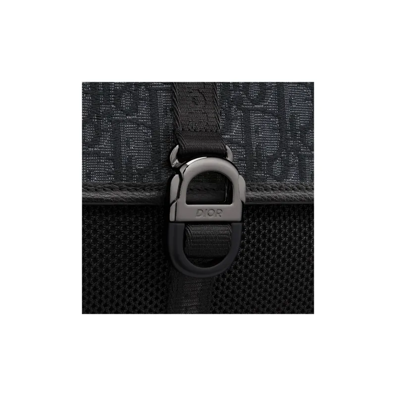 DIOR Fabric With Leather Backpack Regular Men's Black-4