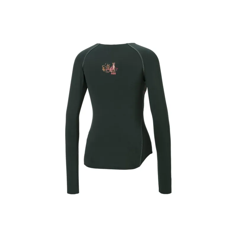 PUMA LIBERTY Raglan Sleeve T Shirt Women's Green-1