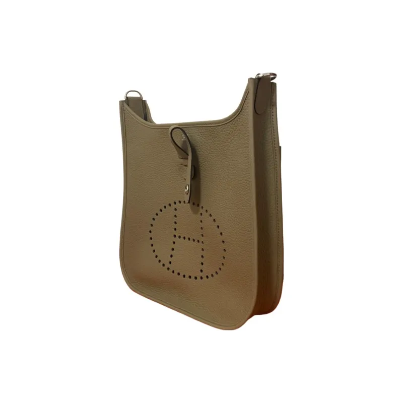 HERMES Evelyne Clemence Bullock Leather Ivorie Crossbody Bag Shoulder Bag Regular Women's Malafa Beige-1