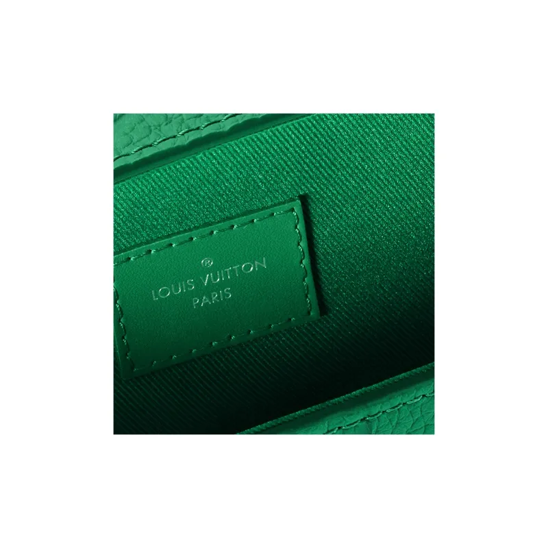 LOUIS VUITTON Steamer Leather Shoulder Bag Crossbody Bag Mini Men's Green-5