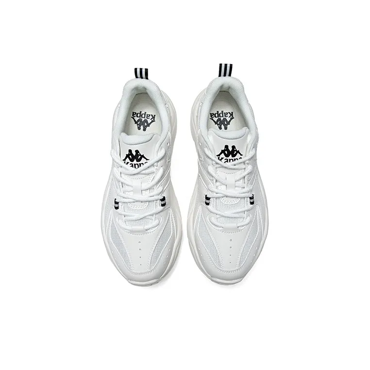 Kappa Back to Back Anti Slip Wear Resistant Low Top Chunky Sneakers Unisex White Black-3
