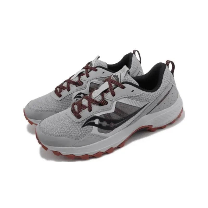 Saucony Excursion Anti Slip Wear Resistant Low Top Running Shoes Men's Gray Red-2