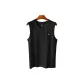 Shoulder Width V-Neck Tank Top (Black) Pure Cotton Skin-Friendly/Moisture-Wicking Breathable