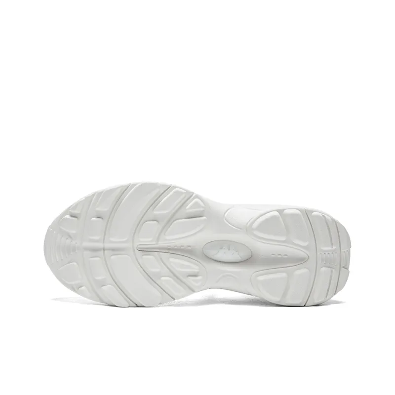 Kappa Back to Back Anti Slip Wear Resistant Low Top Chunky Sneakers Unisex White Black-4