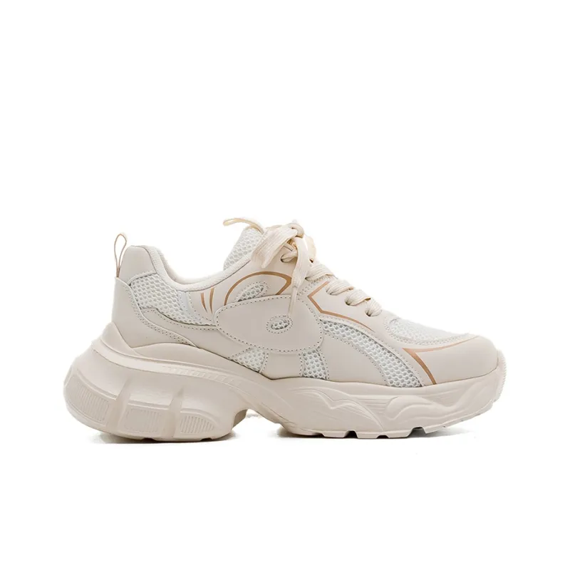 Warrior Height Increasing Wear Resistant Slip Resistant Low Top Chunky Sneakers Women's-1
