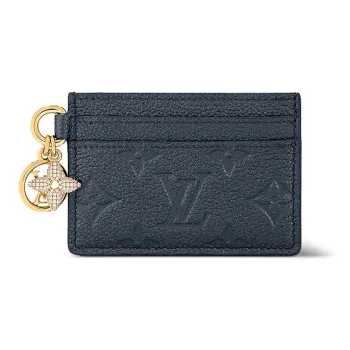 LOUIS VUITTON CHARMS Monogram Empreinte Leather Card Holder Regular Women's Marine Blue