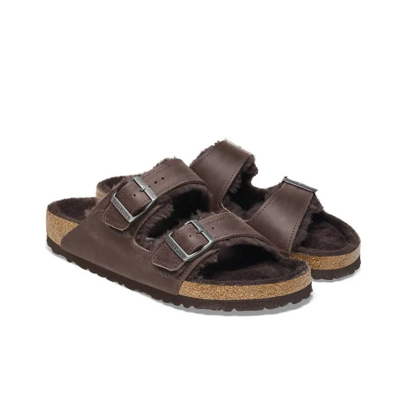 Birkenstock Arizona Shearling Slide Slippers Unisex Brown Regular-2