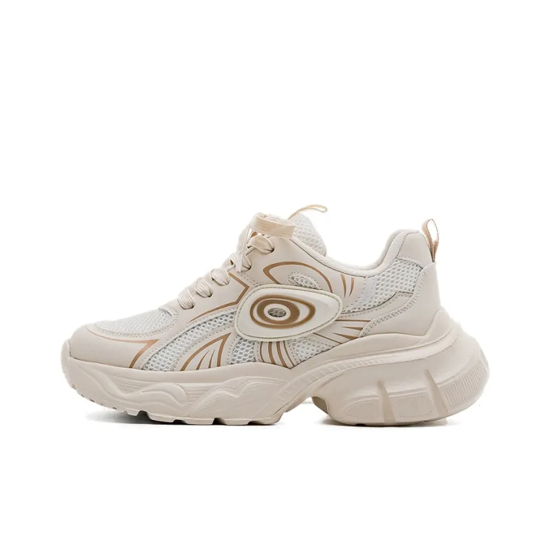 Warrior Height Increasing Wear Resistant Slip Resistant Low Top Chunky Sneakers Women's-0