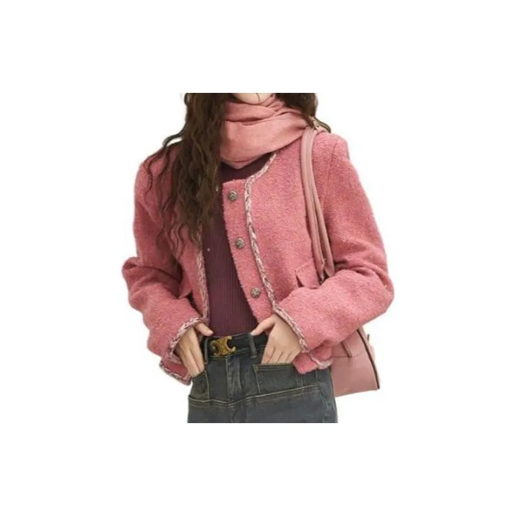 MISHOW FW23 Cropped Coat Women's Pink-1