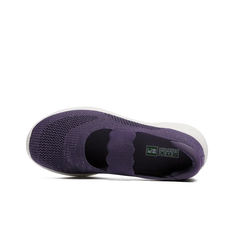 Mulinsen Cushioning, Moisture Wicking, Height Increasing, Lightweight, Breathable Low Top Casual Shoes Women's Purple-3