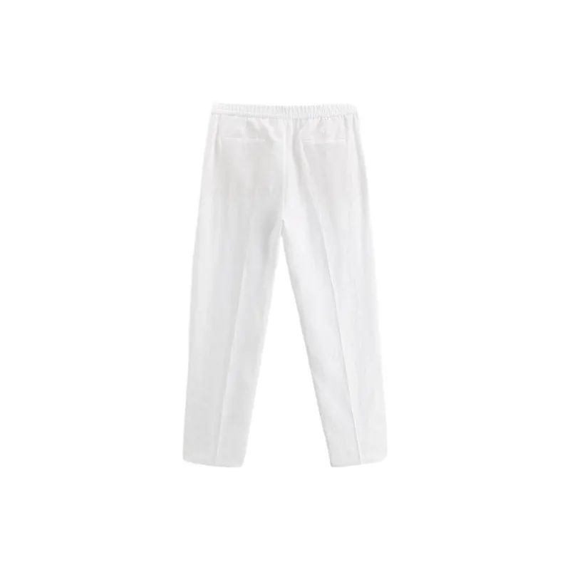 ZARA Suit Trousers Men White-1