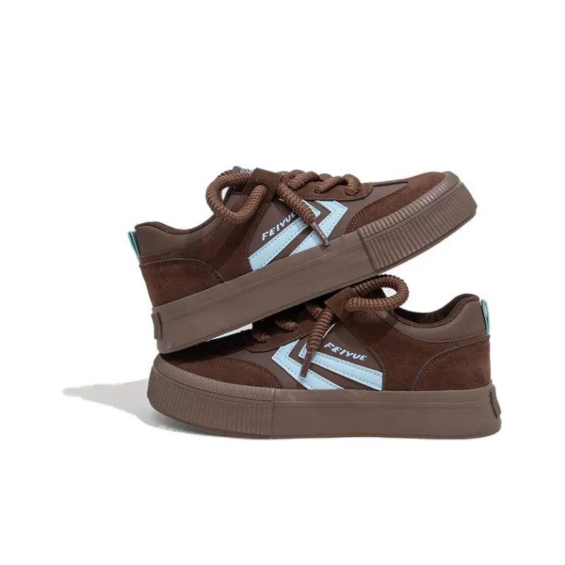 Feiyue Anti Slip Wear Resistant Low Top Skateboard Shoes Women's Brown-1