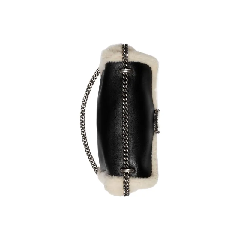 GUCCI Dionysus Smooth Finish Leather Patchwork Shearling Crossbody Bag, Shoulder Bag Women's-5