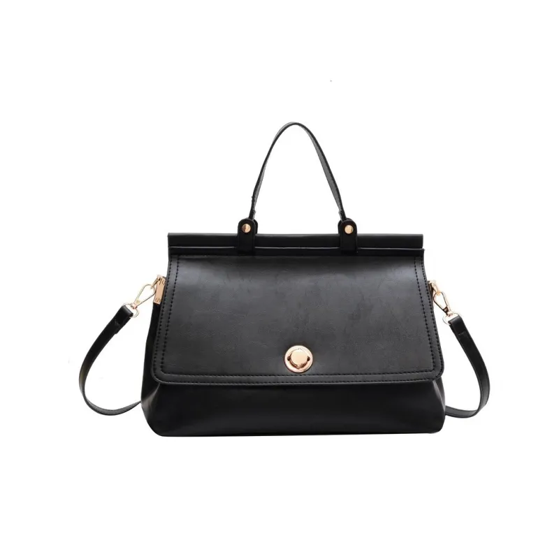 NOMK PU Tote Bag, Shopping Bag, Handbag, Crossbody Bag Medium Size Women's Black/Brown-0