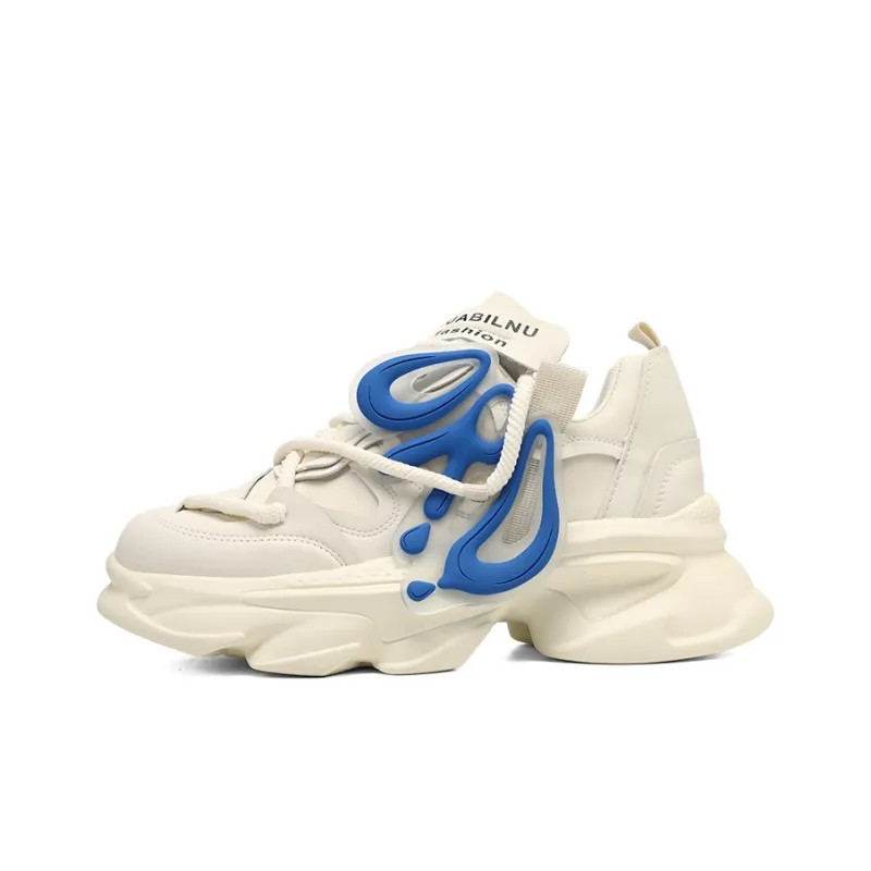 ORD Restless Mist Collection Low Top Chunky Sneakers 6cm Unisex Beige Blue-0