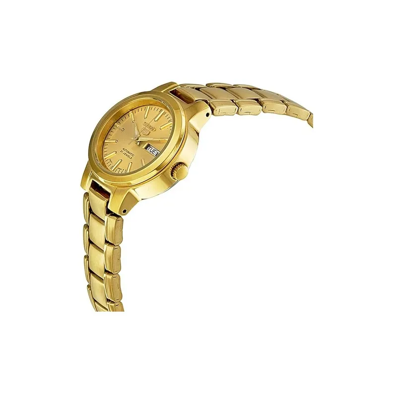 SEIKO Automatic Mechanical Movement Stainless Steel Strap Watch 24*10mm Women's Watch Gold Dial SYME46K1-1