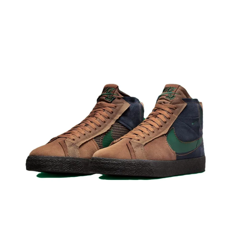 Nike Sb Zoom Blazer Mid Premium Legend Dark Brown Obsidian Patchwork-2