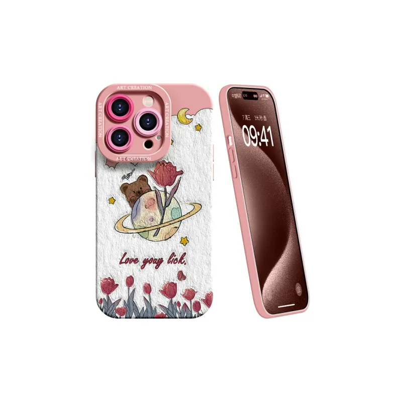 Lingtao Cute Style Phone Cases Apple 15promax/iPhone14plus/13pro/12/11 Eye Planet Tulip-1