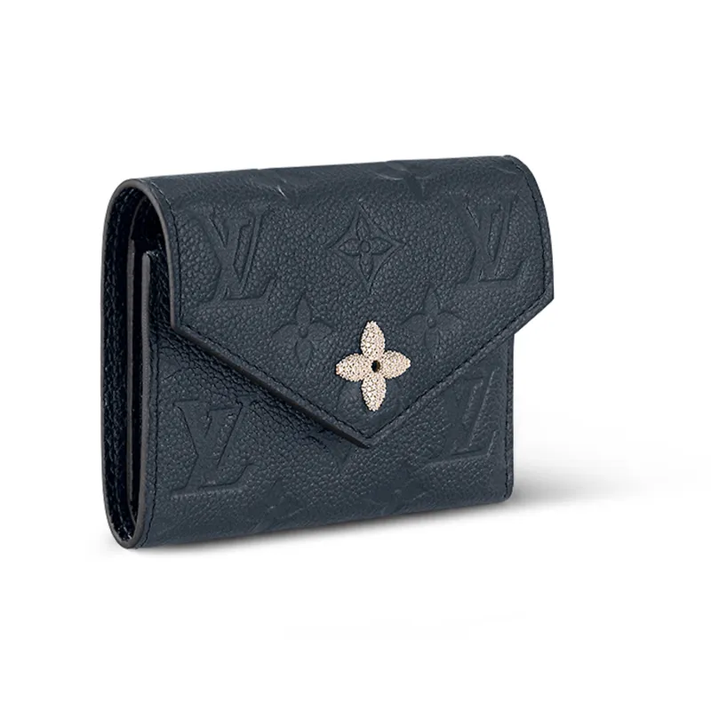 LOUIS VUITTON Victorine Empreinte Leather Victoria Wallet Regular Women's Marine Blue-1