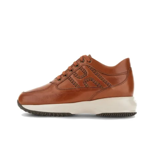 HOGAN Interactive Low Top Casual Shoes Mens Red Brown