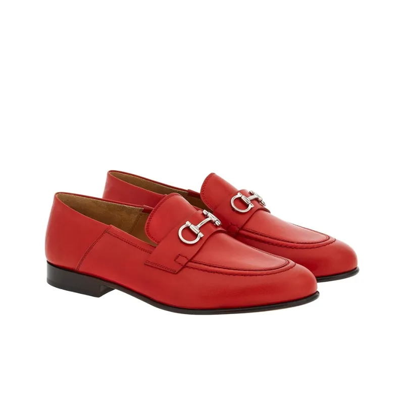 FERRAGAMO Gancini-buckle Leather Loafers-1