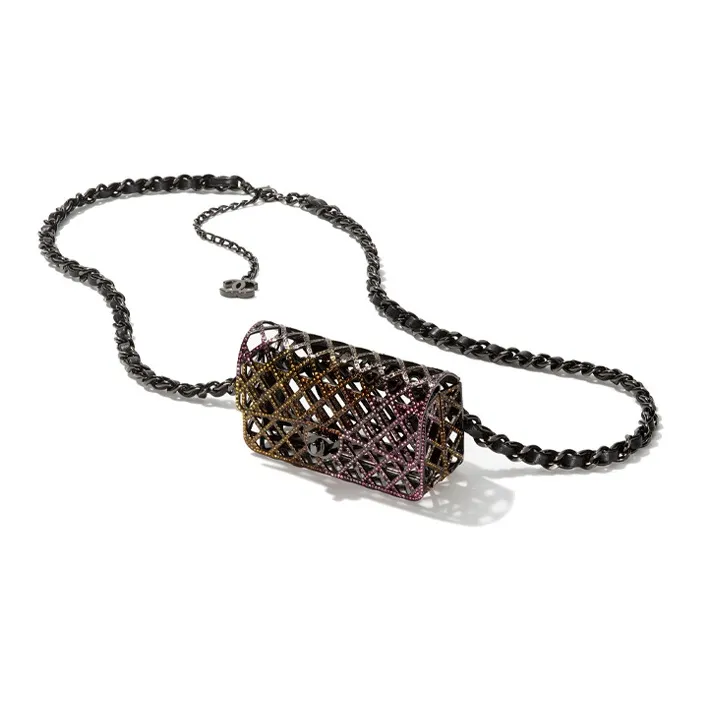 CHANEL Rhinestone Evening Bag, Crossbody Bag, Shoulder Bag Regular Women's Black & Multicolor-1