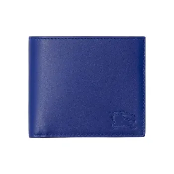 Burberry Smooth Calf Leather Coin Purses Wallets Men's Knight Blue