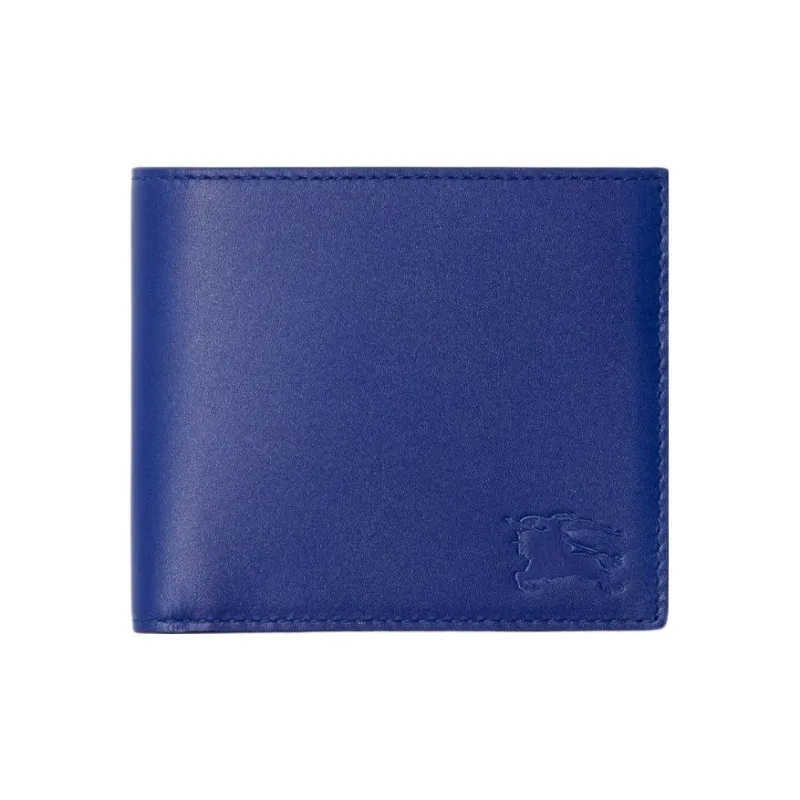 Burberry Smooth Calf Leather Coin Purses Wallets Men's Knight Blue-0