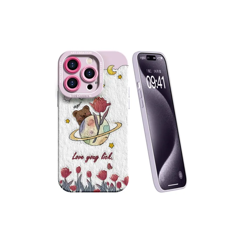 Lingtao Cute Style Phone Cases Apple 15promax/iPhone14plus/13pro/12/11 Eye Planet Tulip-7