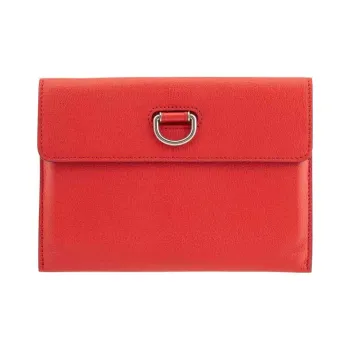 Burberry Goatskin Clutch Regular Women's Bright Red