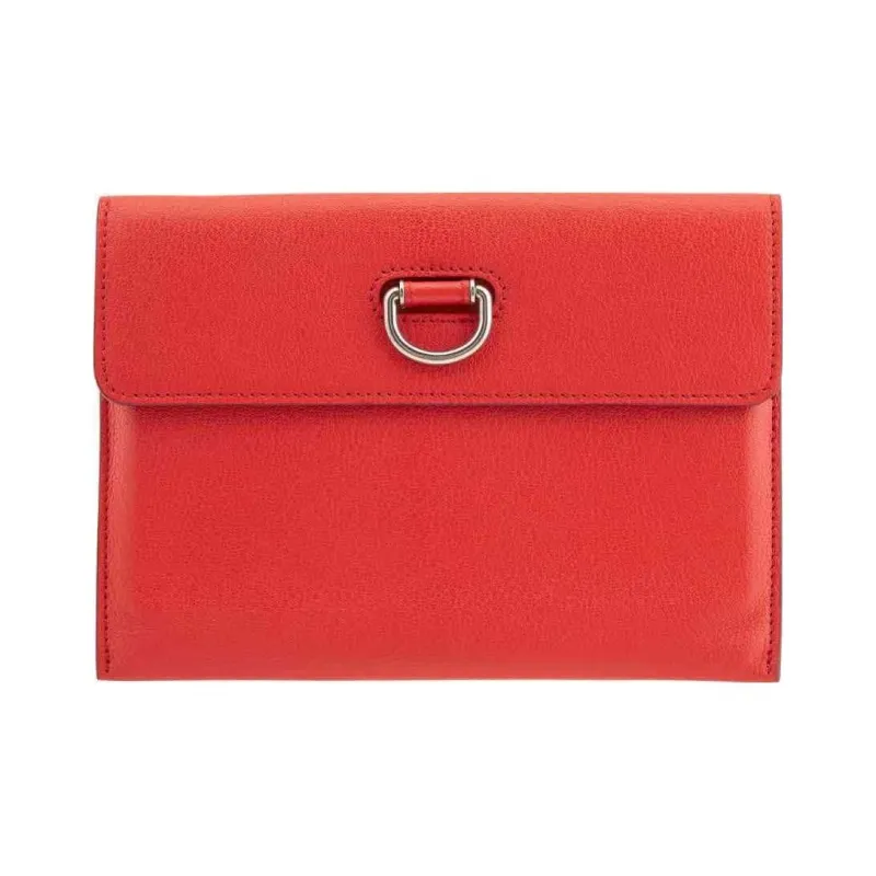Burberry Goatskin Clutch Regular Women's Bright Red-0