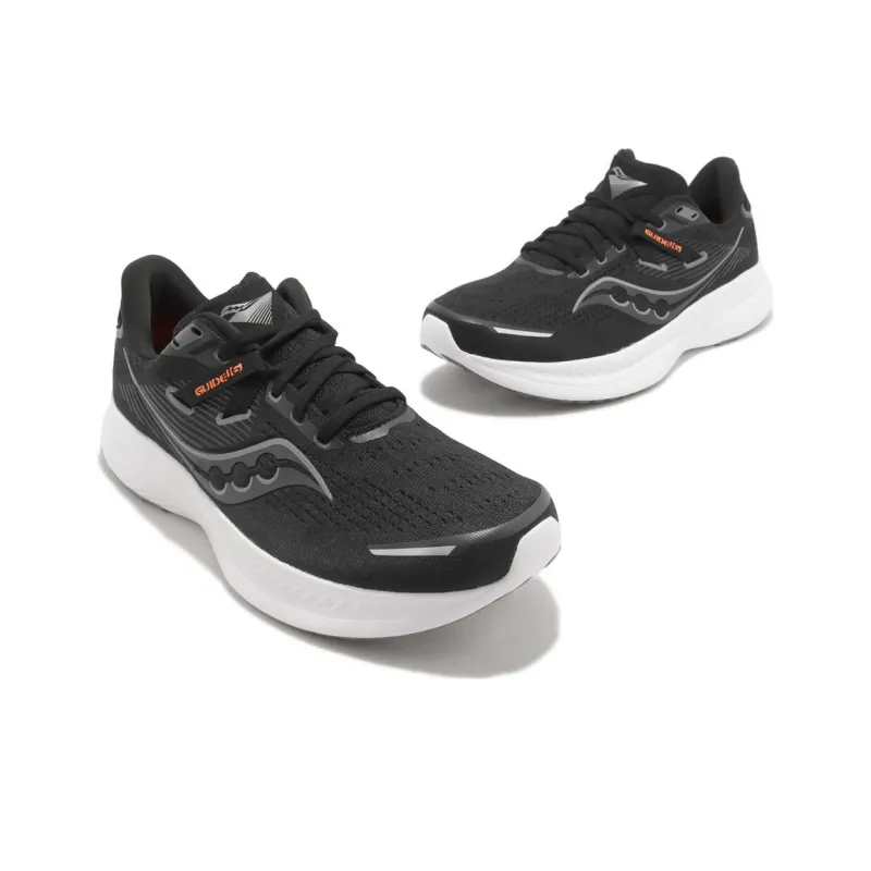 Saucony Guide 16 Durable Breathable Low Top Casual Running Shoes Men's Black Wide-3
