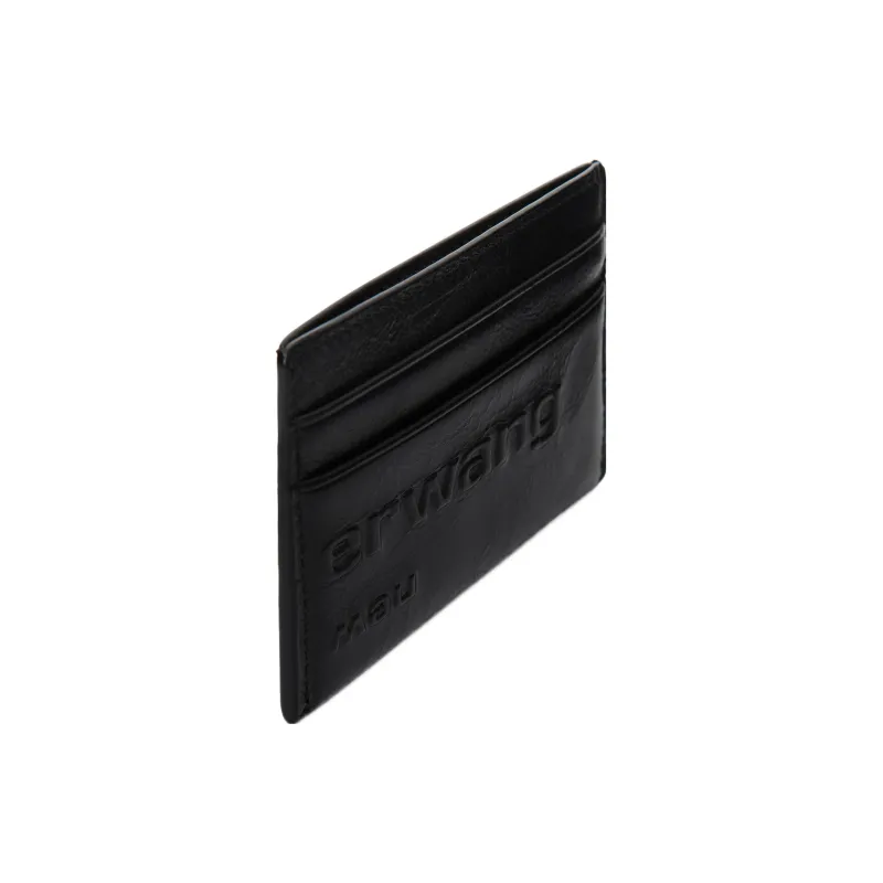 Alexander Wang Patent Leather Patchwork Cow Leather Card Holder Regular Women's Black-2