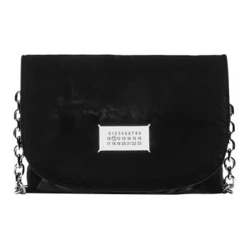 Maison Margiela Glam Slam Velvet Shoulder Bag Crossbody Bag Small Size Women's Black